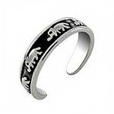 Sterling Silver Elephant Oxidized Band Toe Ring