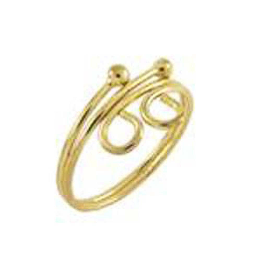 Sterling Silver Gold Plated Adjustable Toe Ring