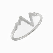 Load image into Gallery viewer, Sterling Silver Heart Beat Zig Zag Rhodium Toe Ring