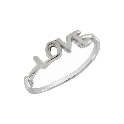 Sterling Silver Love Rhodium Toe Ring
