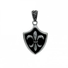 Load image into Gallery viewer, Sterling Silver Oxidized Fluer De Lis Pendant