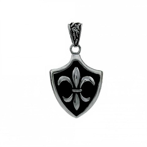 Sterling Silver Oxidized Fluer De Lis Pendant