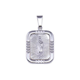 Sterling Silver High Polished Nuestra Señora de Guadalupe Square Pendant