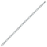 Sterling Silver Rhodium Plated CZ Oval Link Bracelet