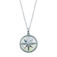 Load image into Gallery viewer, Sterling Silver Northern Star CZ Mother of Pearl Pendant