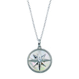 Sterling Silver Northern Star CZ Mother of Pearl Pendant