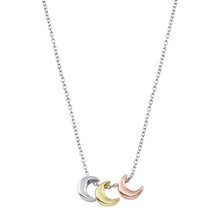 Load image into Gallery viewer, Sterling Silver Rhodium Plated Multi Color Moon Necklace