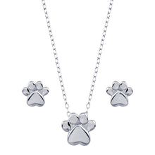 Load image into Gallery viewer, Sterling Silver Rhodium Plated Dog Paw Sets