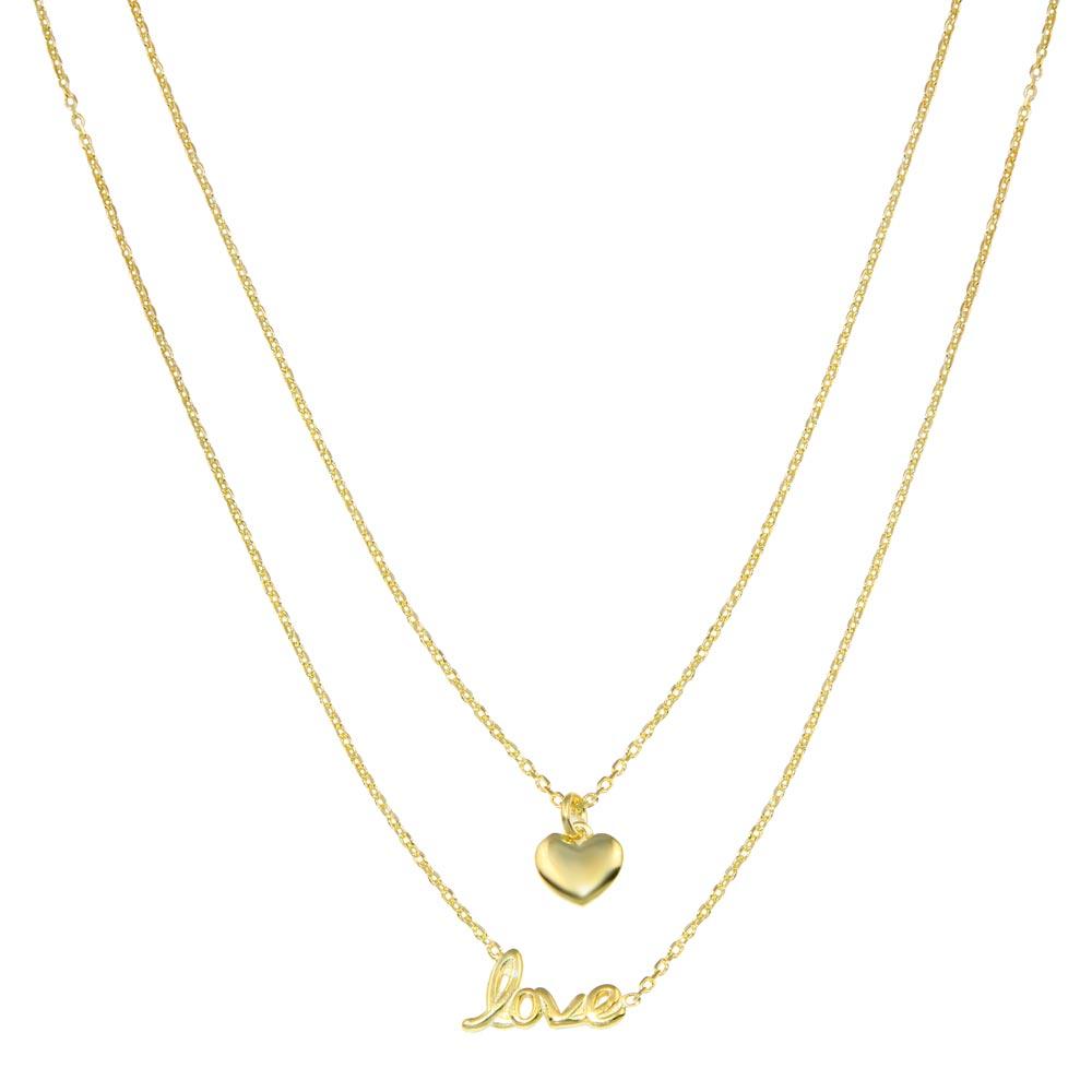 Sterling Silver Gold Plated Heart Love