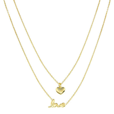 Sterling Silver Gold Plated Heart Love