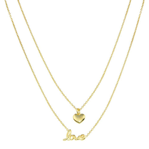 Sterling Silver Gold Plated Heart Love