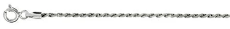 Italian Sterling Silver Rhodium Plated Loose Rope Chain 025- 1.2MM with Spring Clasp Closure