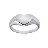 Sterling Silver Rhodium Plated Heart Ring