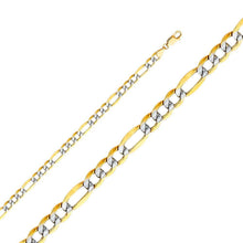 Load image into Gallery viewer, 14K Yellow Gold 5mm Lobster Hollow Figaro 3+1 Bevel WP Link Chain With Spring Clasp Closure
