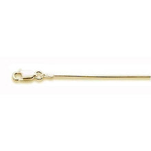 Load image into Gallery viewer, Sterling Silver Solid Yellow Gold Plated .90MM 020 8 Sides Snake Chain 16 inches