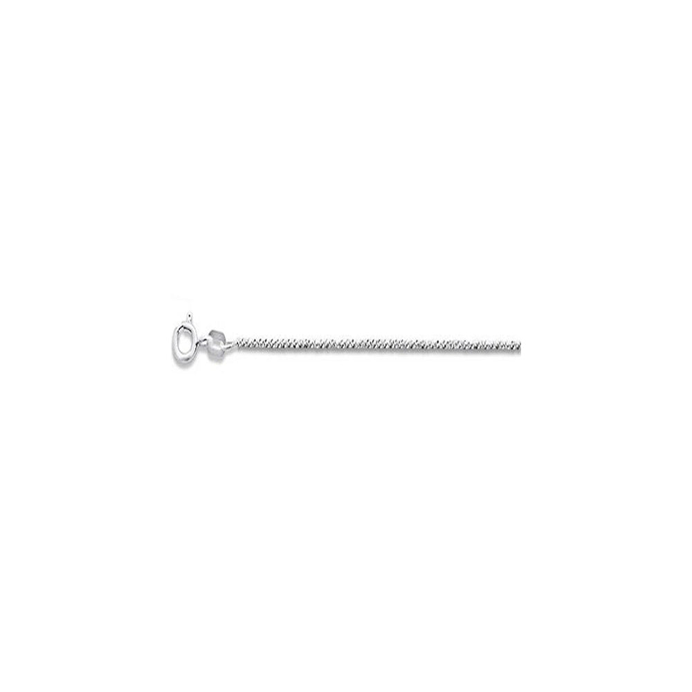 Sterling Silver Solid Crisscross Chain 025 1.4mm with Spring Clasp