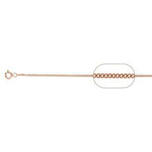Load image into Gallery viewer, Sterling Silver Rose Gold Plated Curb Chain 030-1MM with Lobster Clasp