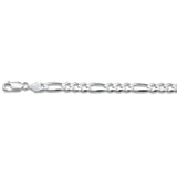 Sterling Silver Pave Curb Chain 150-6mm with Lobster Clasp