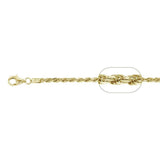 Sterling Silver Yellow Gold Plated Rope Chain 100-5MM with Lobster Clasp