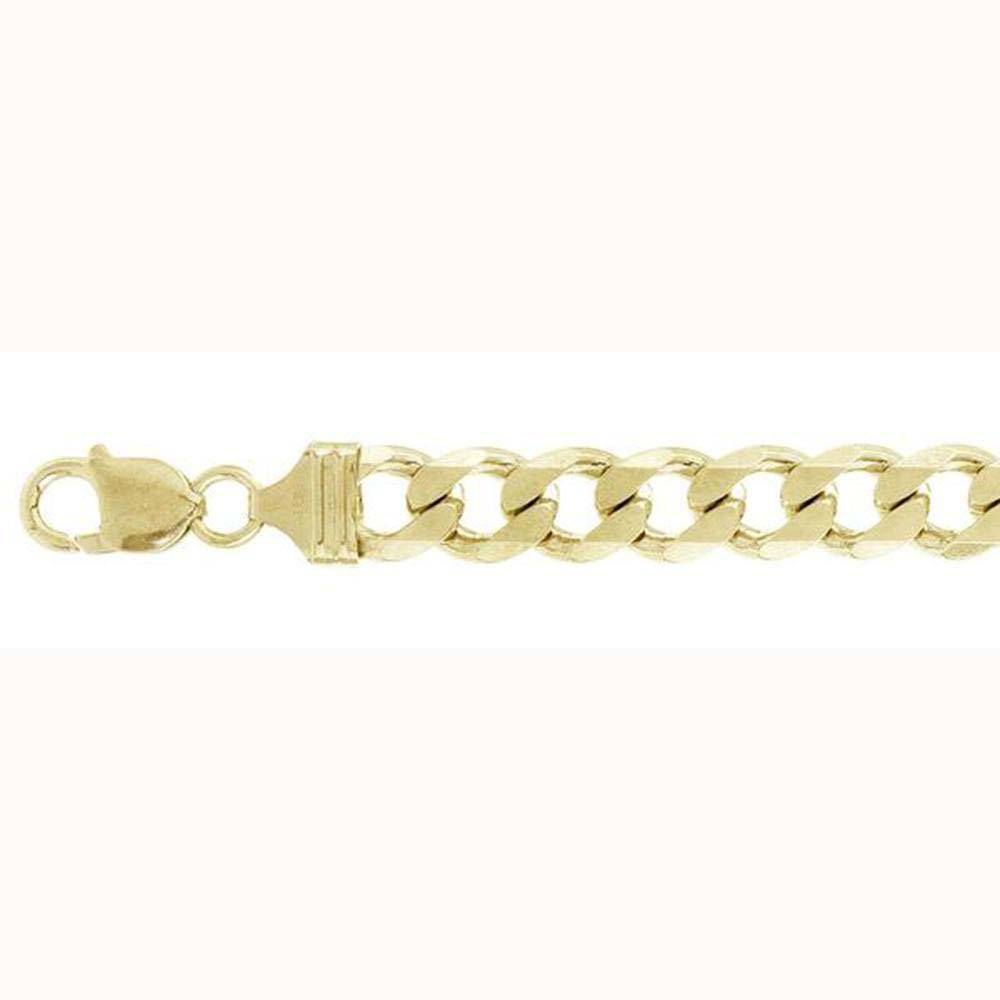 Sterling Silver Yellow Gold Plated Flat Curb 300-14mm Chain