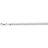 Sterling Silver 100-4MM Flat Pave Curb Chain