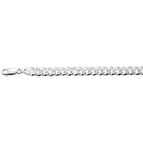 Sterling Silver 140-6.1MM Flat Pave Curb Chain