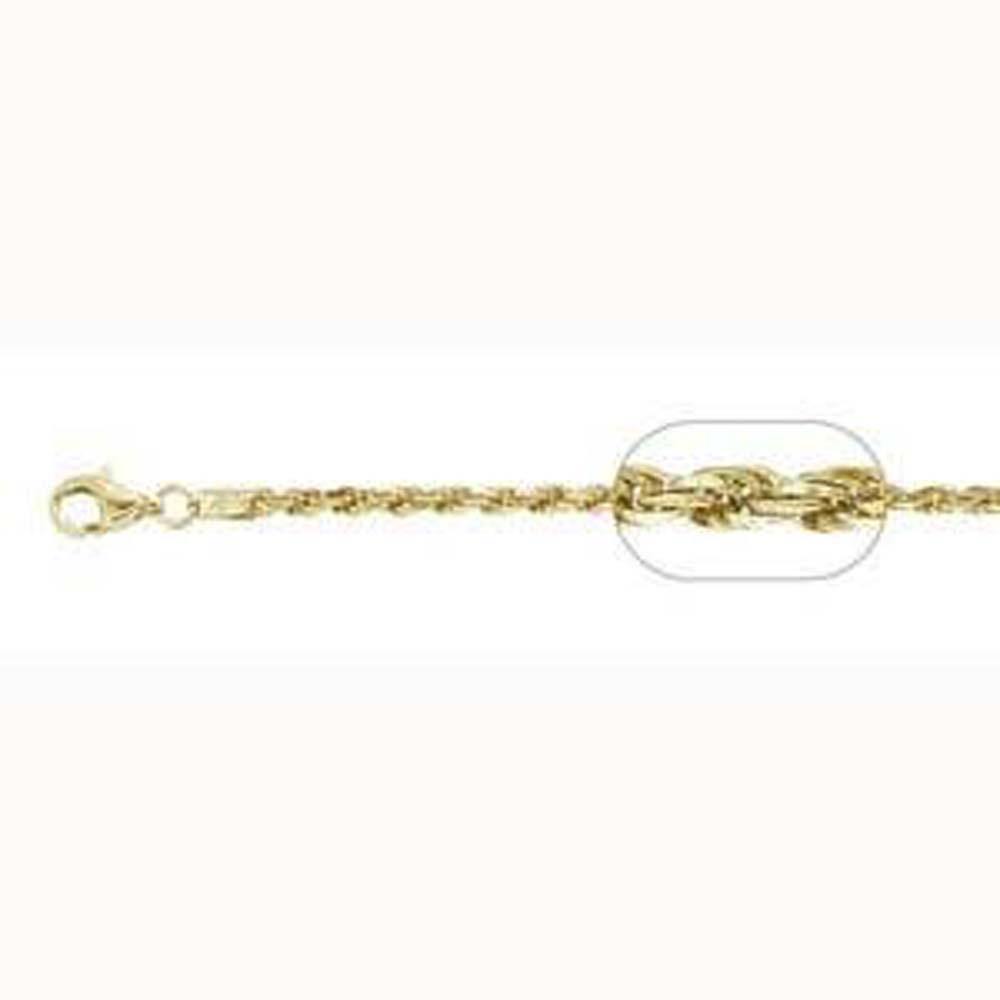 Sterling Silver Yellow Gold Plated Rope 120-6mm Chain - silverdepot