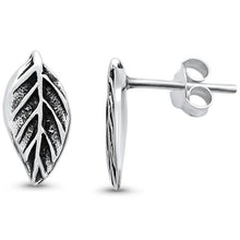 Load image into Gallery viewer, Sterling Silver Plain Leaf Design Stud Earrings
