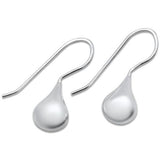 Sterling Silver Plain Teardrop Dangling Earrings