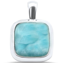 Load image into Gallery viewer, Sterling Silver Natural Larimar Cusion Charm Pendant