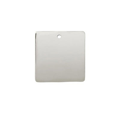 Sterling Silver High Polished Engravable Square Tag Charm Pendant
