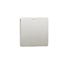 Sterling Silver High Polished Engravable Square Tag Charm Pendant