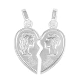 Sterling Silver High Polished Broken Heart Pendant