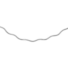 Load image into Gallery viewer, Sterling Silver 1 Layer Wave 16  Omega Spring Chain Rhodium Plated 1.3mm - silverdepot