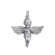 Load image into Gallery viewer, Sterling Silver Angel Baby CZ Pendant - silverdepot