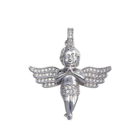 Sterling Silver Angel Baby CZ Pendant