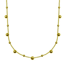 Load image into Gallery viewer, Sterling Silver Gold Plated Multi Beaded Chain Necklace - silverdepot