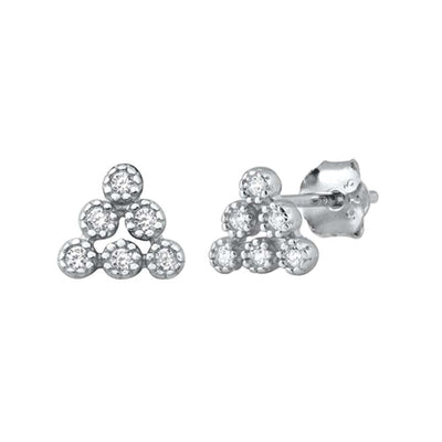 Sterling Silver Clear CZ Triangle Assorted CZ Earrings