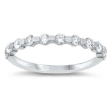 Sterling Silver Round Shaped Clear CZ RingAnd Face Height 2mmAnd Band Width 2mm