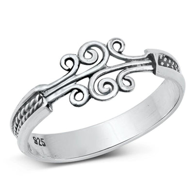 Sterling Silver Oxidized Bali Ring - silverdepot
