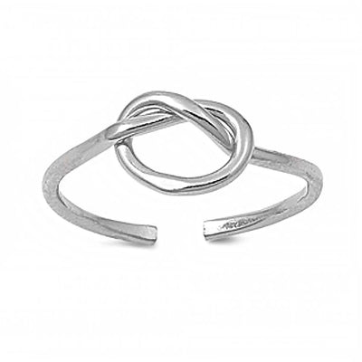 Sterling Sivler Thin Knot Design Toe RingAnd Face Height 7 MM