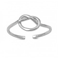 Sterling Sivler Thin Knot Design Toe RingAnd Face Height 7 MM