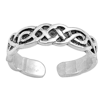 Sterling Silver Classy Celtic Knots Design Toe RingAnd Width 4 MM