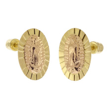 Load image into Gallery viewer, 14K Gold Two-Tone Lady of Guadalupe With Screw Back Stud Earrings