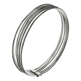 Sterling Silver High Polished Seven Day Bangle Bracelet, Width 10mm