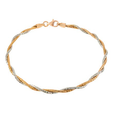 Load image into Gallery viewer, Italian Sterling Silver Two Strands Round 2.7MM Omega Diamond Cut Bracelet, Length 7.5 inches