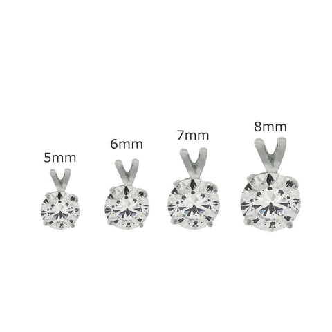 Sterling Silver Round Cubic Zirconia Pendant