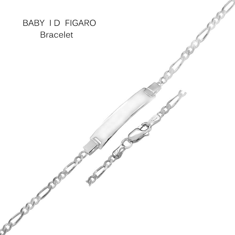 Italian Sterling Silver Figaro 6mm ID Baby Bracelet