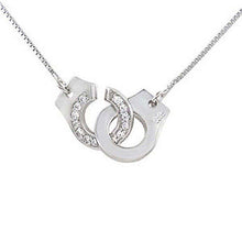 Load image into Gallery viewer, Sterling Silver Key CZ With Cable Chain Necklace